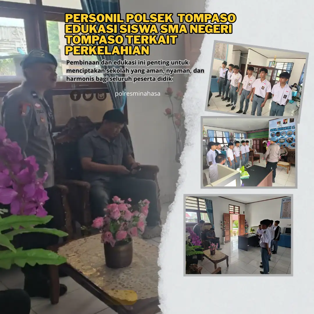 Personel Polsek Tompaso Laksanakan Pembinaan dan Edukasi Siswa Terkait Perkelahian di SMA Negeri Tompaso